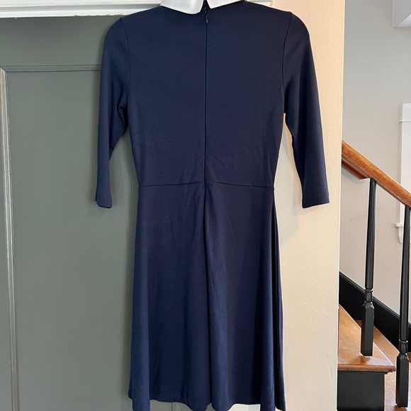 FRENCH CONNECTION: Navy Jersey Dress with 3/4 sleeves - Picture 5 of 6